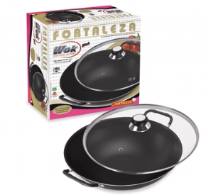 Panela Wok 32 Com Tampa de Vidro 